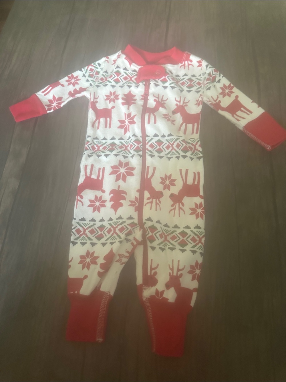 Hanna Andersson Red and White Reindeer Fair Isle Pajamas